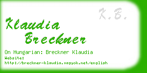 klaudia breckner business card